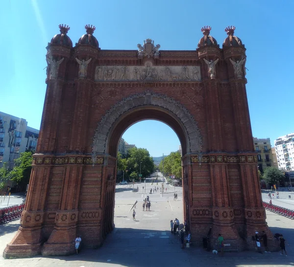 Arco Del Triunfo Barcelona Cataluña España Drone Aéreo Foto — Foto de Stock