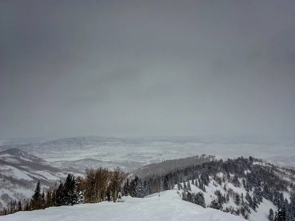 Een Betoverende Opname Van Het Winterlandschap Bergen — Stockfoto