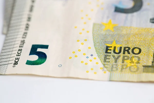Ein Selektiver Fokus Auf Einen Fünf Euro Schein — Stockfoto