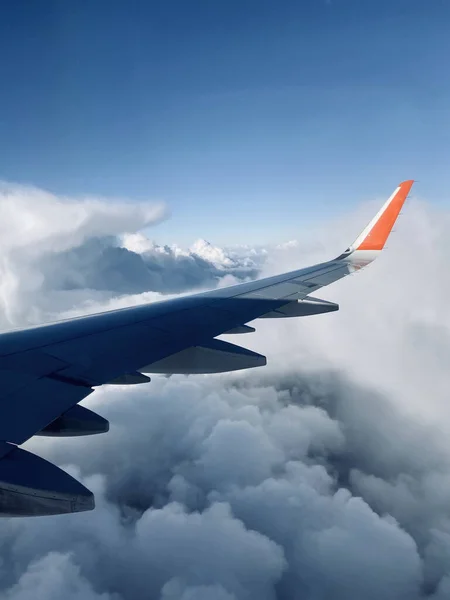 Closeup Airplane Wing Aircraft Sky — Stock Photo, Image