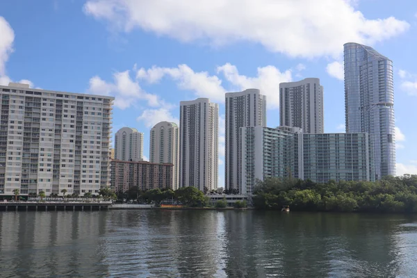 Uma Vista Hipnotizante Bela Paisagem Urbana Paisagem Marinha Miami — Fotografia de Stock
