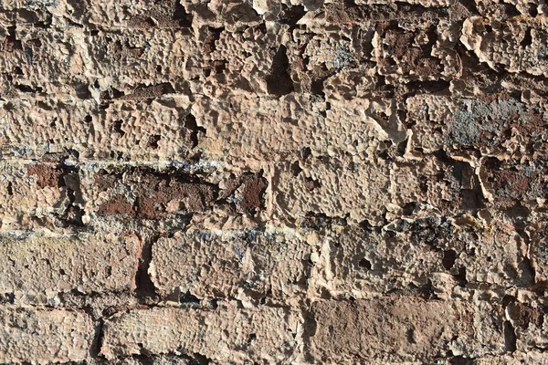Eski Tuğla Duvar Dokusunun Yakın Çekimi — Stok fotoğraf