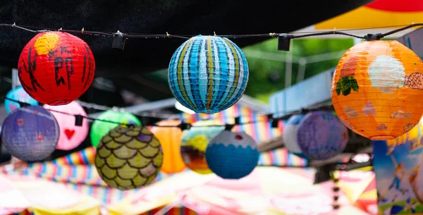 Primer Plano Linternas Colores Festival Ciudad Tainan Taiwán — Foto de Stock