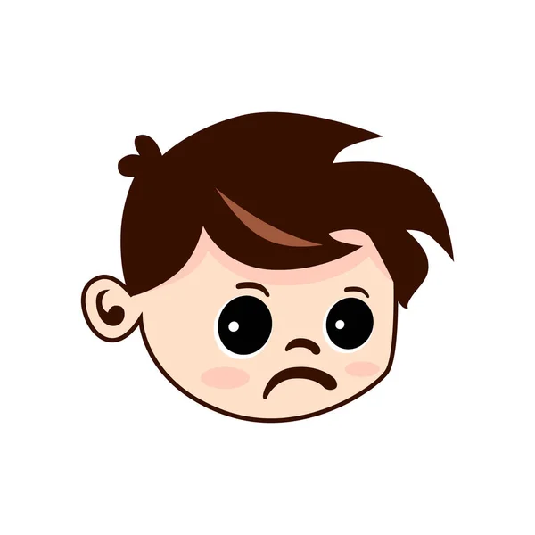 Personagem Desenho Animado Menino Triste — Fotografia de Stock