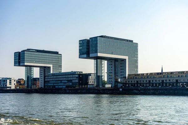 Kranhaus Buildings Rheinauhafen Cologne — Stock Fotó