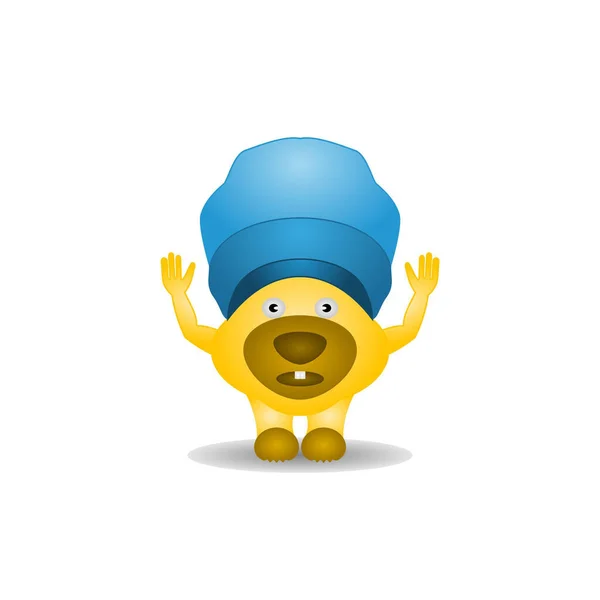 Uma Ilustração Renderização Personagem Divertido Urso Amarelo — Fotografia de Stock