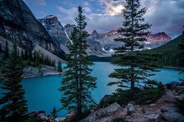 Zachód Słońca Parku Narodowym Banff Albercie Kanada — Zdjęcie stockowe