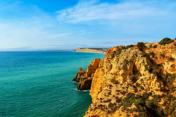 Красивый Снимок Скальных Образований Понта Федаде Лагуше Португалия — стоковое фото