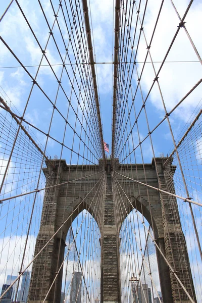 Vue Verticale Pont Brooklyn New York États Unis — Photo