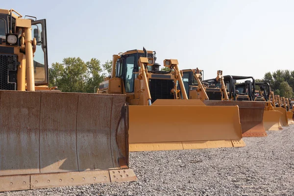 Rad Bulldozrar Byggarbetsplats — Stockfoto