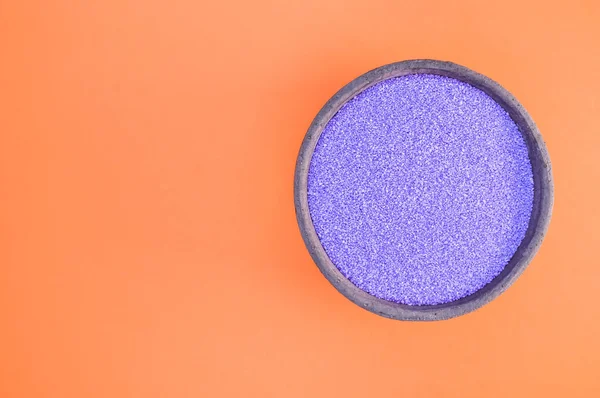 Shot Colored Violet Sand Bowl — Stock Photo, Image