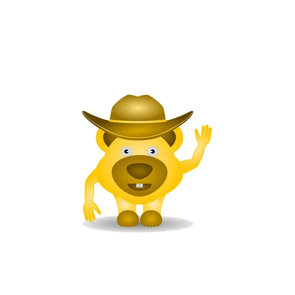 Una Ilustración Representación Del Personaje Divertido Oso Amarillo — Foto de Stock