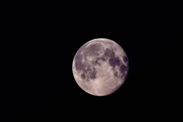 Lua Cheia Fundo Preto Escuro — Fotografia de Stock