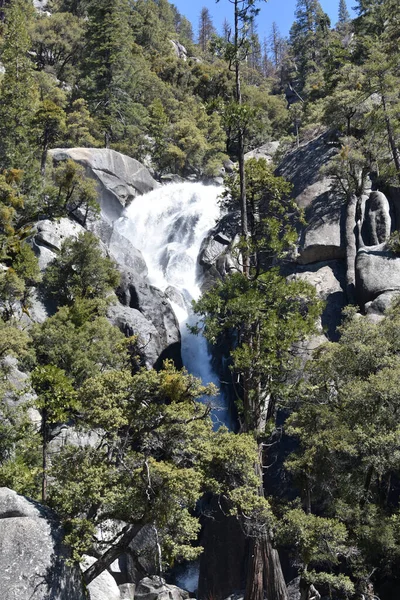 Tiro Vertical Uma Bela Cachoeira Floresta Califórnia Eua — Fotografia de Stock