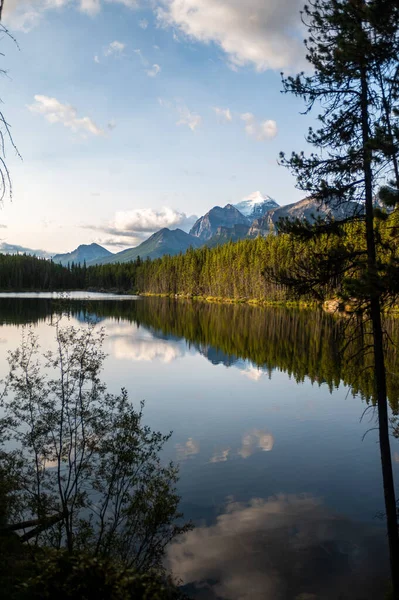 Plan Vertical Lac Dans Parc National Banff Alberta Canada — Photo