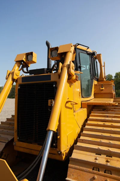 Vertikal Närbild Bulldozer Byggarbetsplats — Stockfoto