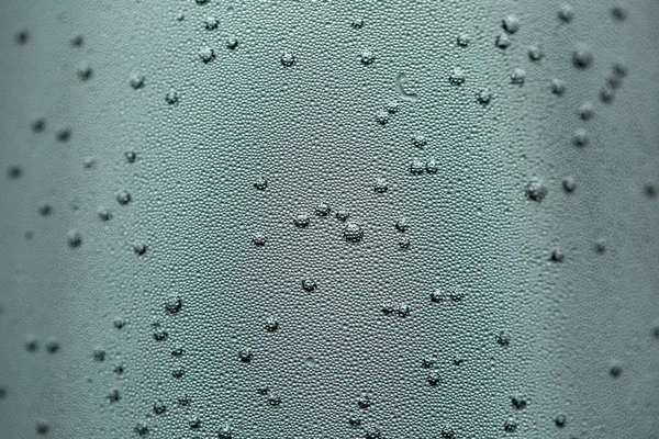 Tiro Macro Gotas Chuva Uma Janela Dia Chuvoso — Fotografia de Stock