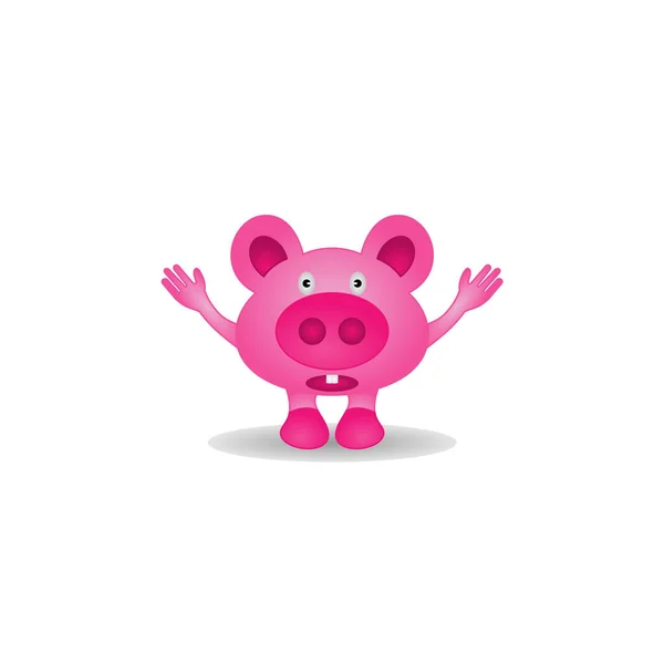 Una Ilustración Representación Del Personaje Divertido Cerdo Rojo — Foto de Stock