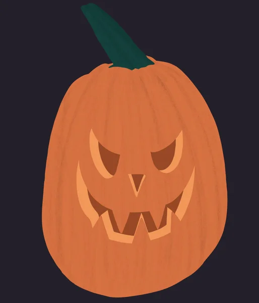 Vertical Illustration Halloween Pumpkin Dark Background — Stock Photo, Image