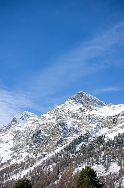 Чудовий Вертикальний Знімок Гірської Місцевості Валь Розташованої Енгадіні Швейцарія — стокове фото