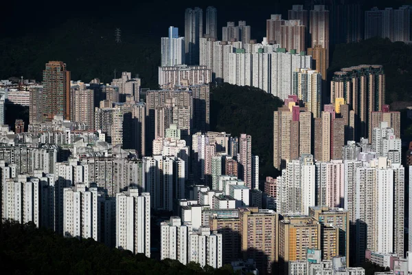 Egy Lélegzetelállító Légi Kilátás Hong Kong Hong City — Stock Fotó