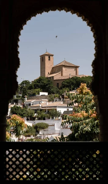 Een Verticale Opname Van Palacio Dar Horra Granada Spanje — Stockfoto