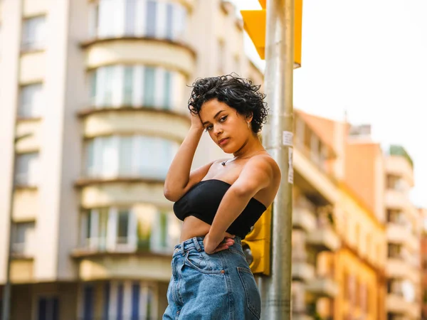 Una Hermosa Foto Una Mujer Brasileña Calle —  Fotos de Stock