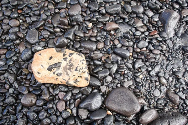 Tiro Ángulo Alto Piedras Playa Grises — Foto de Stock