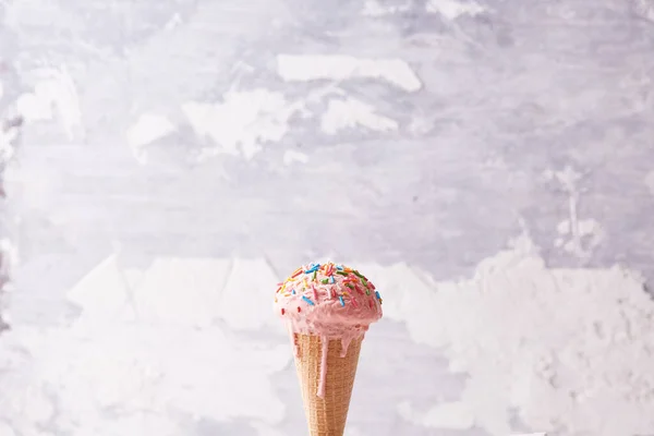 Closeup Shot Ice Cream Waffle Glass — Stock Photo, Image