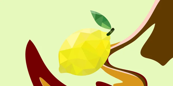 Una Ilustración Limón Sobre Fondo Claro Con Manchas Colores —  Fotos de Stock