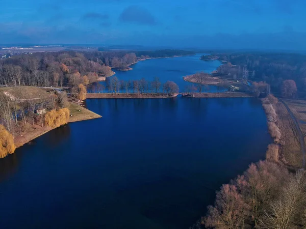 Eine Luftaufnahme Einer Wunderschönen Landschaft See — Stockfoto