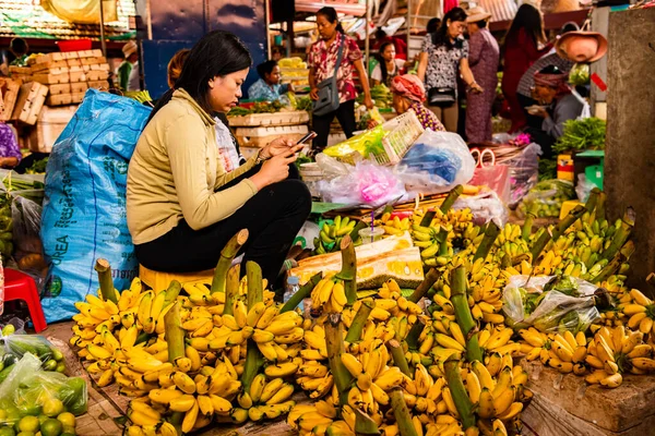 Kampot Cambodia Ağustos 2018 Kamp Kamboçya 2019 Kamp Taze Pazarında — Stok fotoğraf