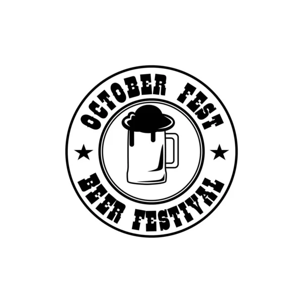 Ilustrace Černé Ikony Říjnového Festivalu Piva — Stock fotografie