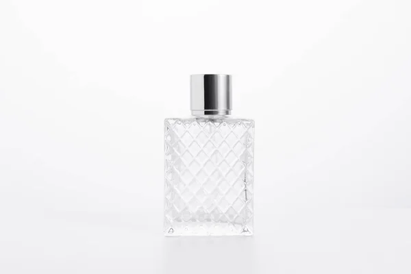 Egy Elegáns Üveg Parfüm Palack Elszigetelt Fehér Alapon — Stock Fotó