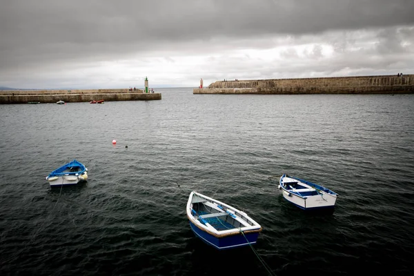 Cudille Spanje Jul 2014 Bonita Estampa Tres Barcas Puerto Dia — Stockfoto