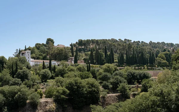 Panorama Ensoleillé Extérieur Generalife Alhambra Grenade Espagne — Photo