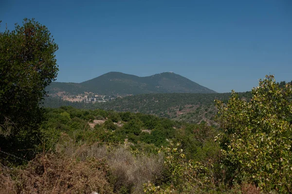 Uma Bela Vista Paisagem Com Declive Montanha Coberto Com Vegetação — Fotografia de Stock