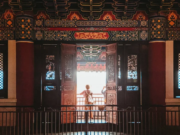 Pekin Çin Deki Gökyüzü Tapınağı Nın Duvarlarının Balkonunun Yakın Çekimi — Stok fotoğraf