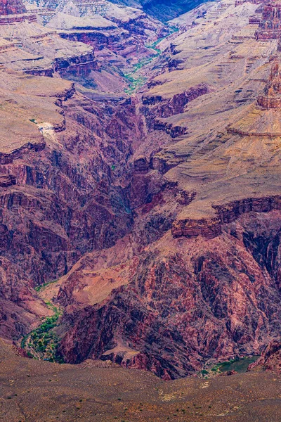 Imagen Muestra Una Vista Del Fondo Del Gran Cañón Incluyendo — Foto de Stock