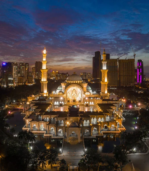 Kuala Lumpur Malaisie Sept 2019 Majestueuse Vue Aérienne Mosquée Territoire — Photo