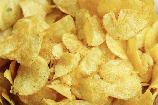 Een Stapel Zoute Aardappel Chips Voor Achtergrond — Stockfoto