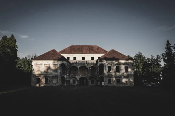 Büyük Bir Bahçesi Olan Eski Bir Kır Evi — Stok fotoğraf