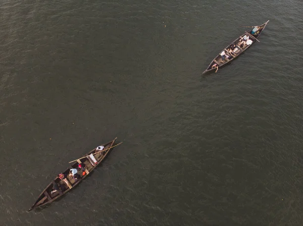 Une Vue Dessus Des Gens Faisant Canoë Sur Île Munroe — Photo