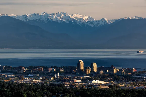 Olympic Mountains Downtown Victoria Mount Doug Victoria Vancouver Island Canada — Photo