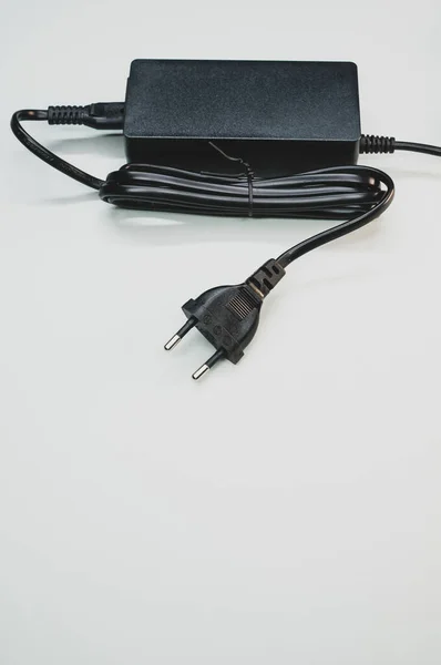 Vertical Shot Laptop Charger Isolated Gray Background —  Fotos de Stock