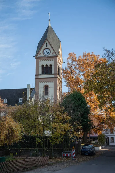 Kirchturmspitze Der Evangelischen Kirche Neuwied Heddesdorf — Stockfoto