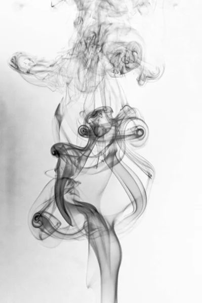 Красивий Знімок Диму Танцювальному Візерунку Білому Тлі — стокове фото
