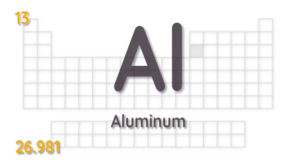Elemento Químico Alumínio Dados Atômicos Símbolo Tabela Elementos — Fotografia de Stock
