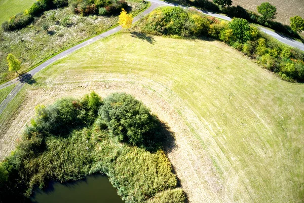 Aerial Shot Farmlands Warm Sunny Day — Stock fotografie