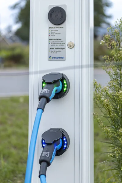 Hoge Hexel Netherlands Aug 2020 Електричний Транспортний Засіб Заряджання Пола — стокове фото